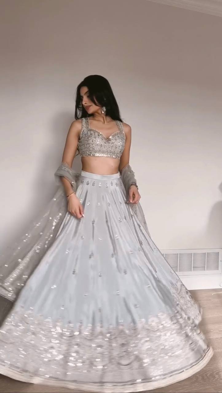 Latest Japan Satin Sequence Lehenga Choli