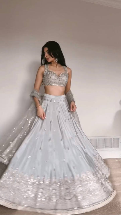Latest Japan Satin Sequence Lehenga Choli