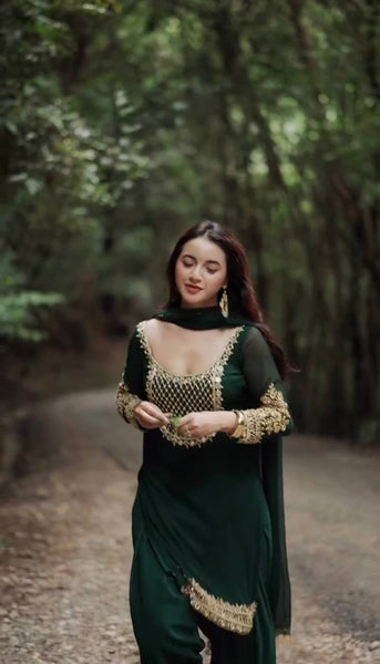 Premium Faux Georgette Patiyala Suit Set