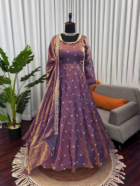 Exquisite Fendy Silk Gown Set