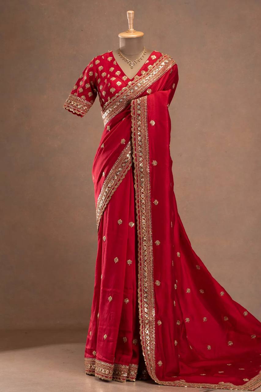 Jalpari Silk Saree with Intricate Sequence Embroidery