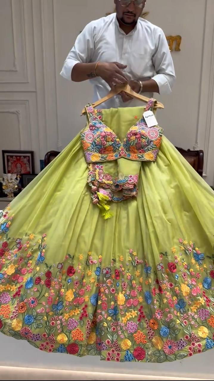 Exquisite Tabby Organza Silk Lehenga Choli Set