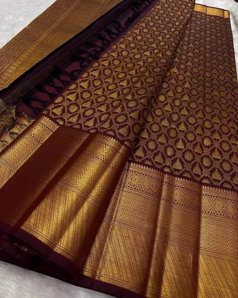Soft Lichi Silk Saree with Jacquard Work