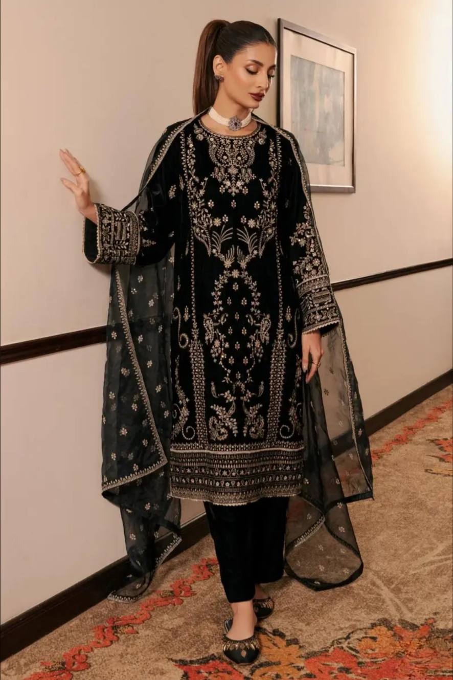 Elegant Korean Satin Silk Salwar Suit Set