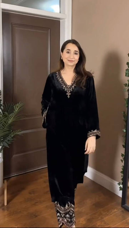 Premium Viscose Velvet Co-Ord Set