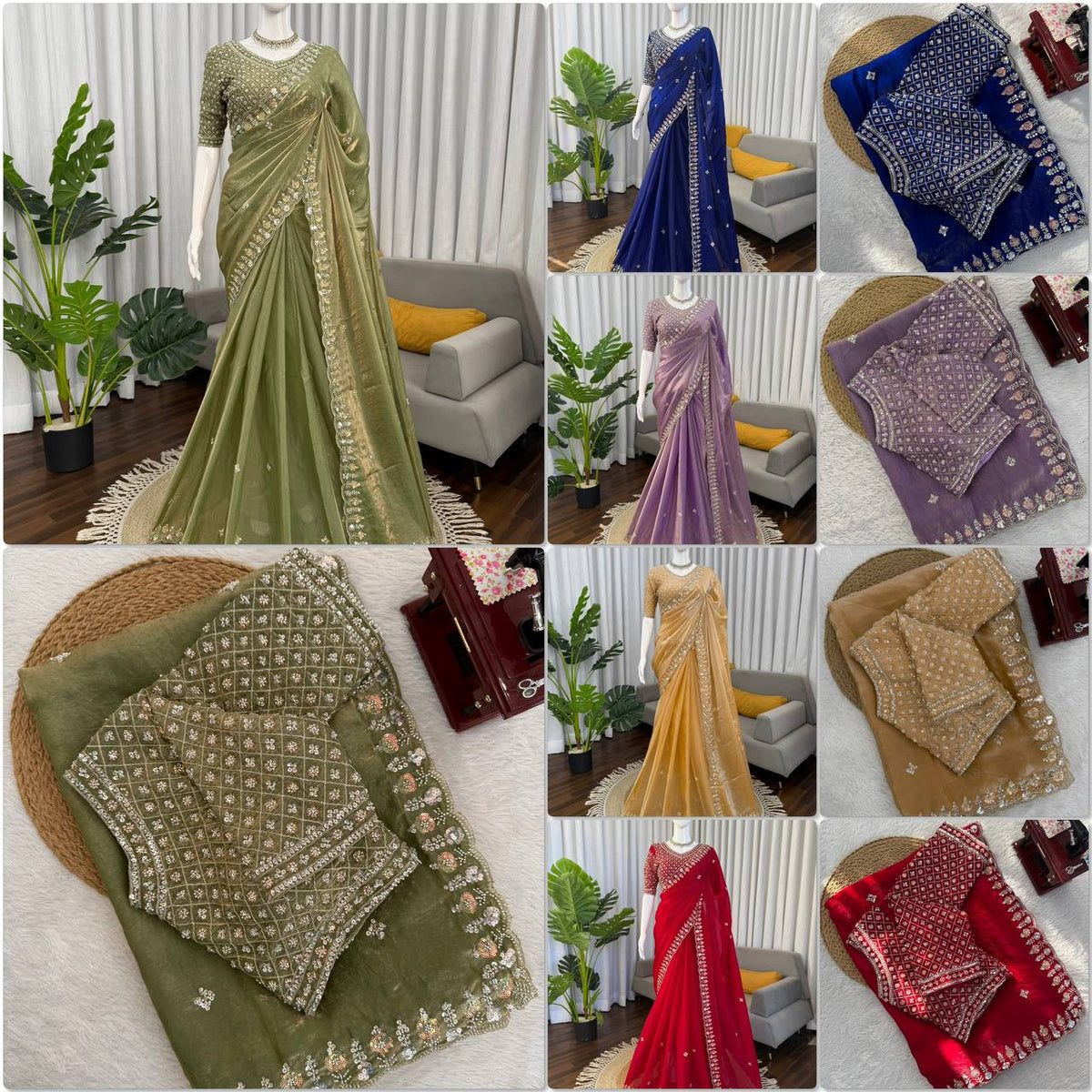 Exquisite Fendy Silk Saree with Heavy Beadwork