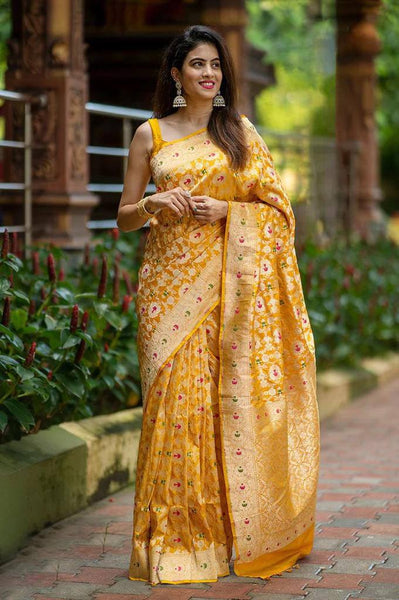 Soft Lichi Silk Saree with Rich Jacquard Work