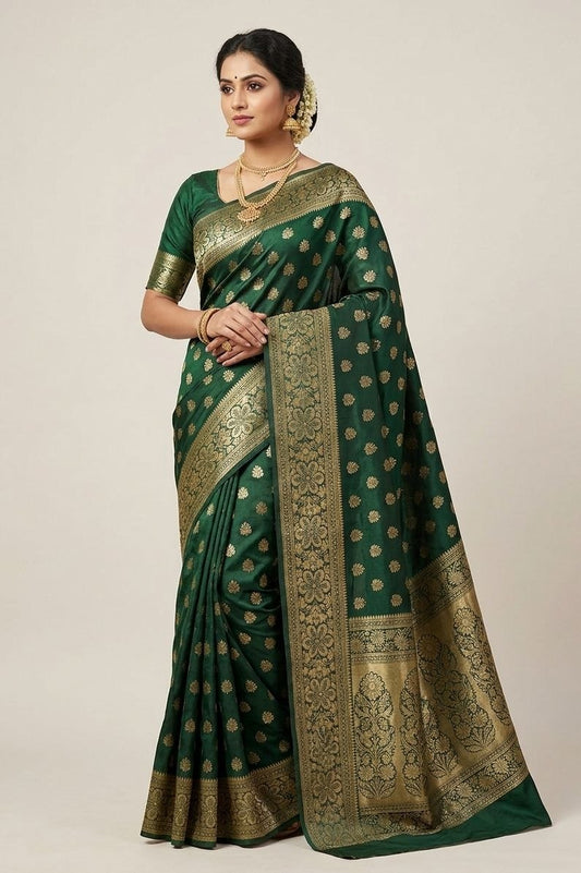 GREEN JACQUARD SILK SAREE