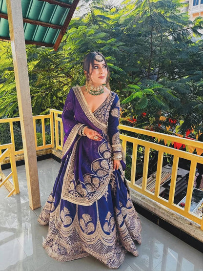 Premium Faux Georgette Embroidered Lehenga Choli Set