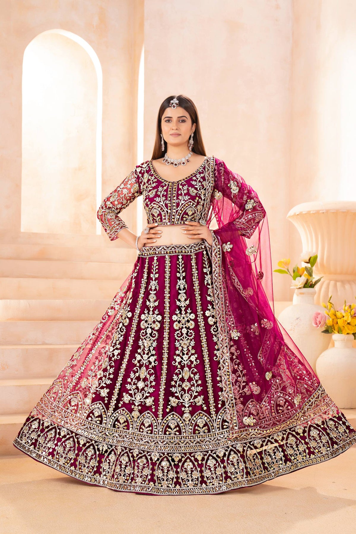 Elegant Butterfly Net Lehenga Choli with Sequins Codding Embroidery