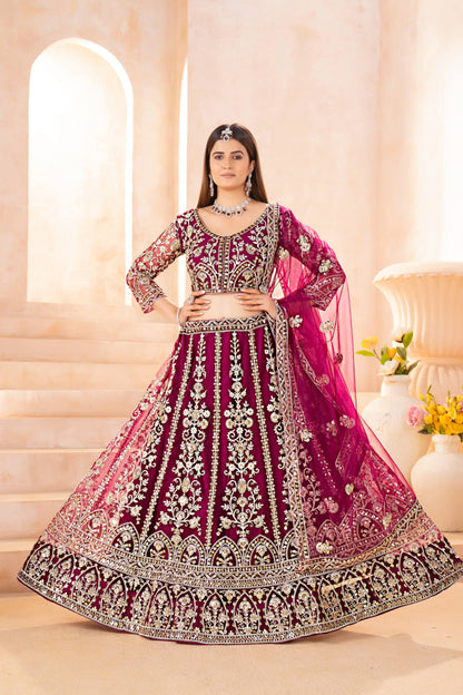 Elegant Butterfly Net Lehenga Choli with Sequins Codding Embroidery