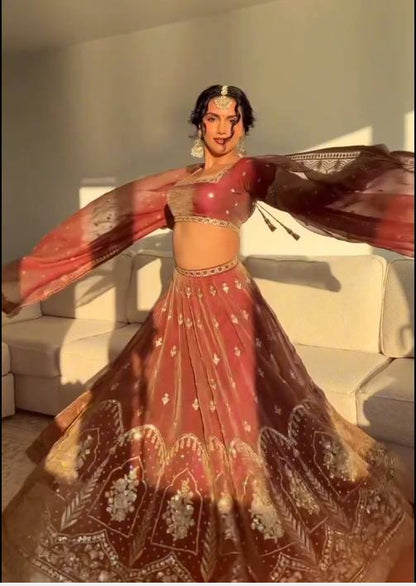 Krishma Silk Lehenga Choli with Sequence Thread Embroidery