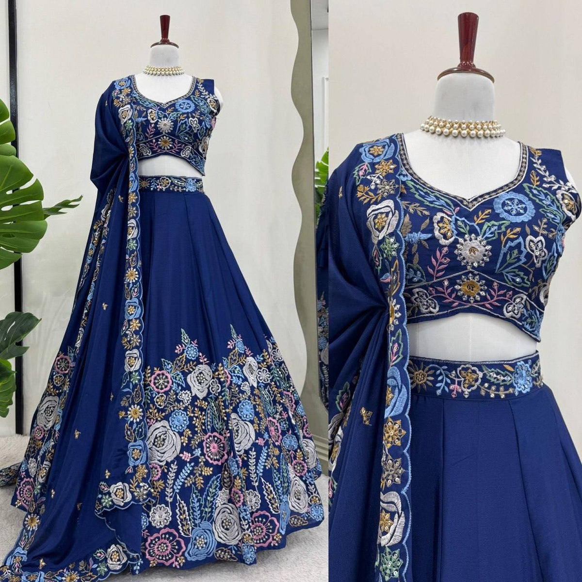 Heavy Chinon Silk Lehenga Choli with Sequence Work