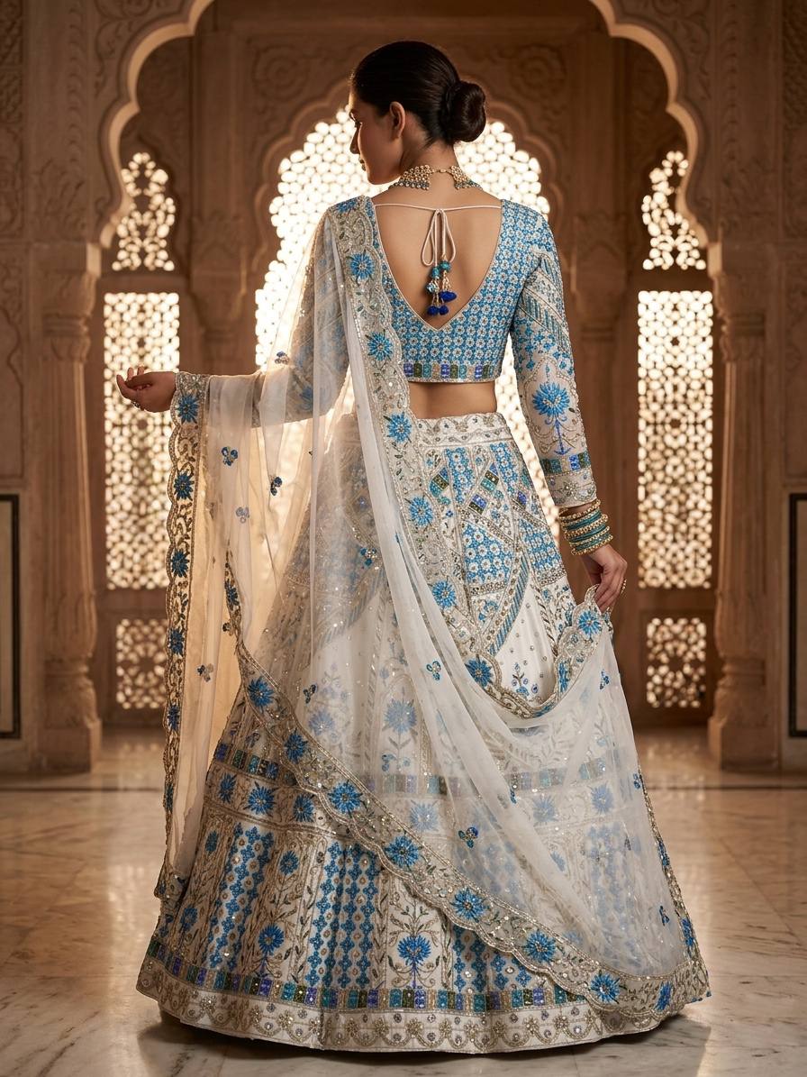 Premium Faux Georgette Lehenga Choli with Sequins Embroidery