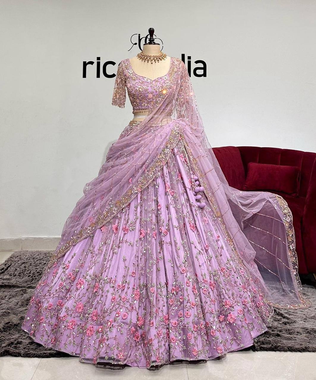 Exquisite Soft Butterfly Net Lehenga Choli with Sequins Embroidery