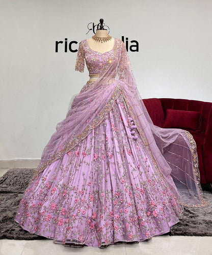 Exquisite Soft Butterfly Net Lehenga Choli with Sequins Embroidery