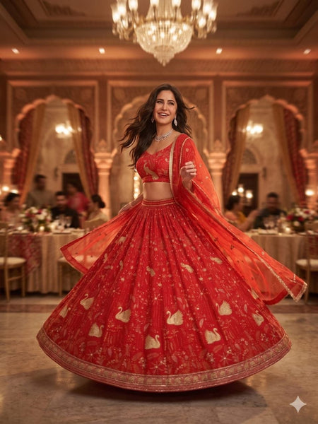 Premium Faux Georgette Peacock Design Lehenga Choli