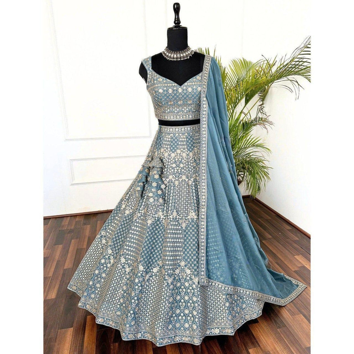 Premium Star Faux Georgette Lehenga Choli with Dual-Sequence Embroidery Heavy Flair
