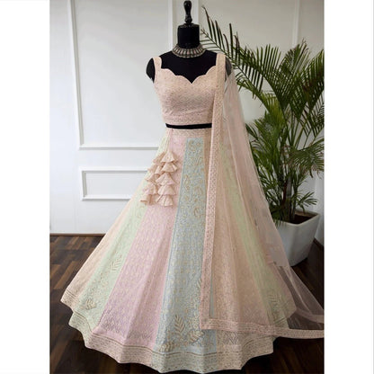 Premium Faux Georgette Sequin Embroidered Lehenga Choli Set