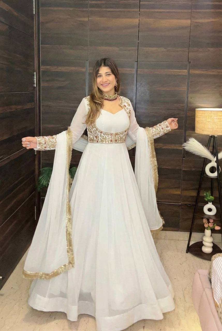 Faux Georgette Anarkali Set