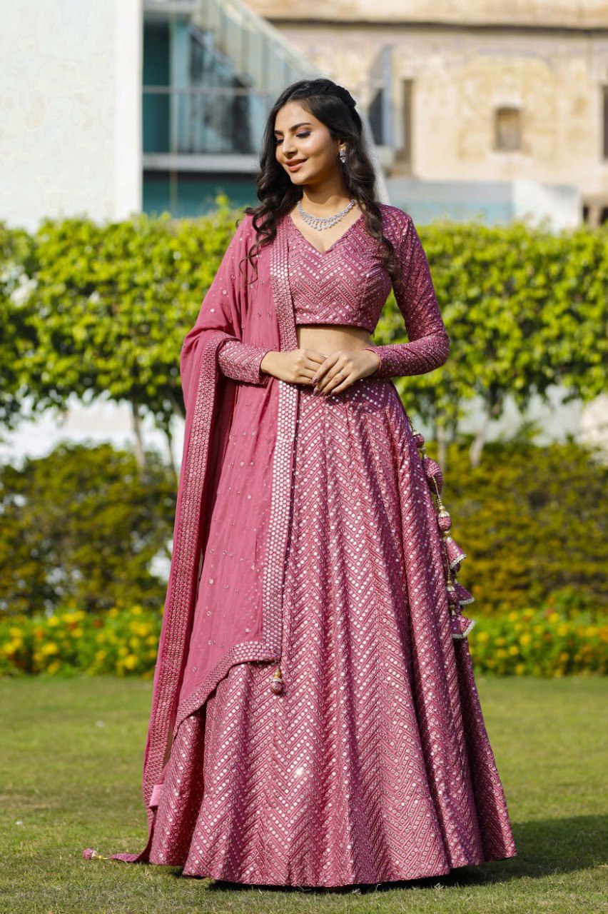 Royal Sequin Embroidered Georgette Lehenga Set