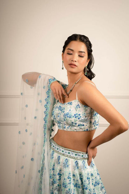Exquisite Multi-Color Faux Georgette Lehenga Choli Set