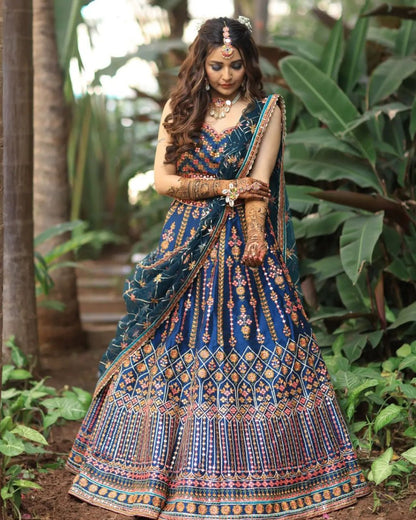 Exquisite Sequins Embroidered Chinon Lehenga Choli Set