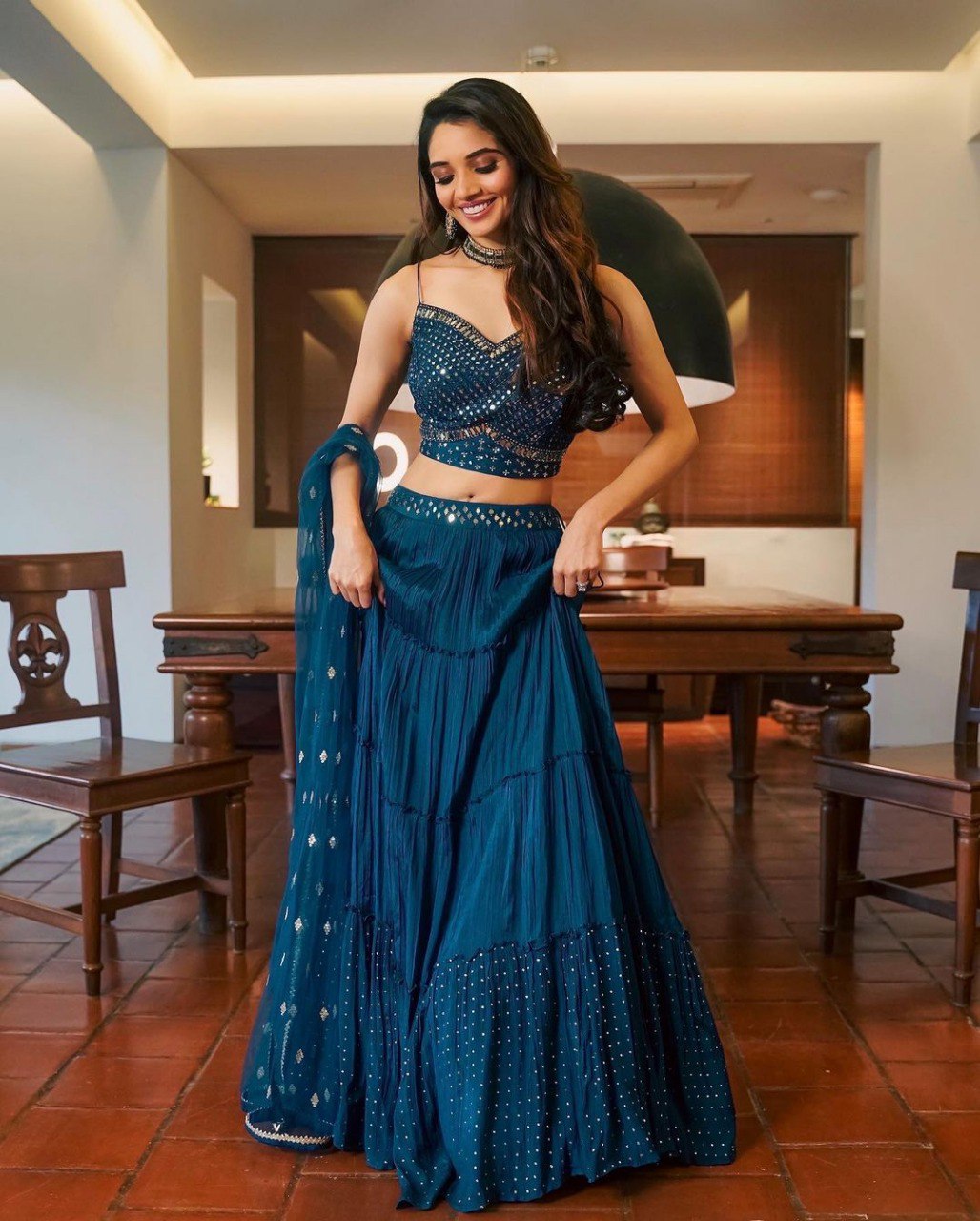 Exquisite Faux Georgette Lehenga Choli with Heavy Embroidery