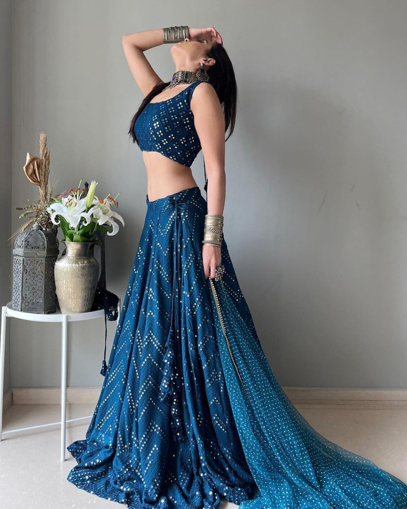 Premium Faux Georgette Sequin Embroidery Lehenga Choli Set