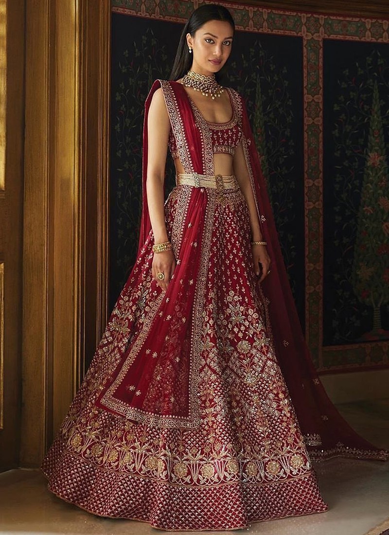 Premium Two Tone Taffeta Satin Silk Lehenga Choli Set