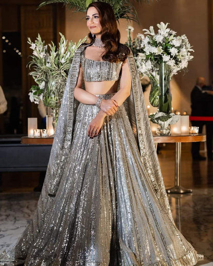 Premium Faux Georgette Sequin Embroidery Lehenga Choli Set