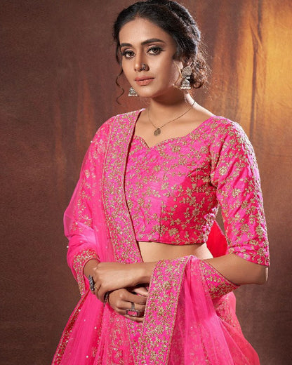 Exquisite Silk Lehenga Choli Set