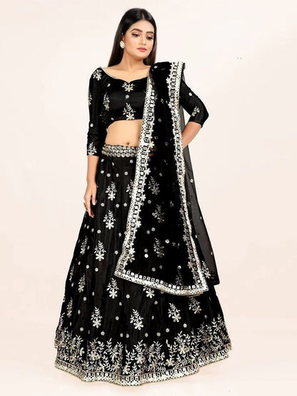 Exquisite French Silk Embroidered Lehenga Set