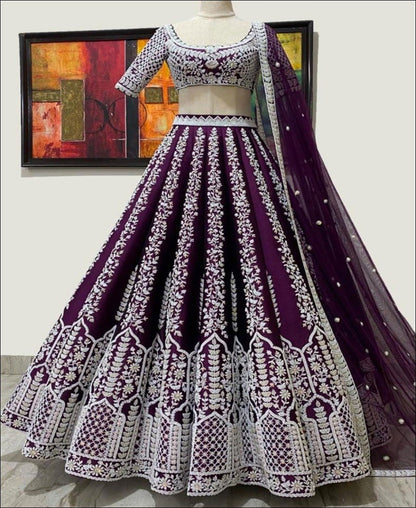 Exquisite Chinon Sequin Embroidery Lehenga Set