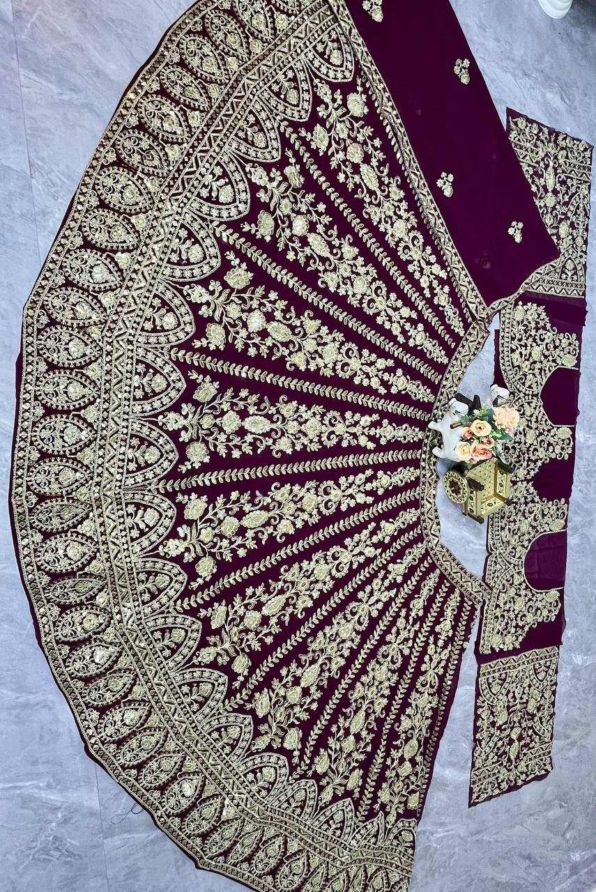 Faux Georgette Lehenga Choli with Heavy Coding Sequins Work
