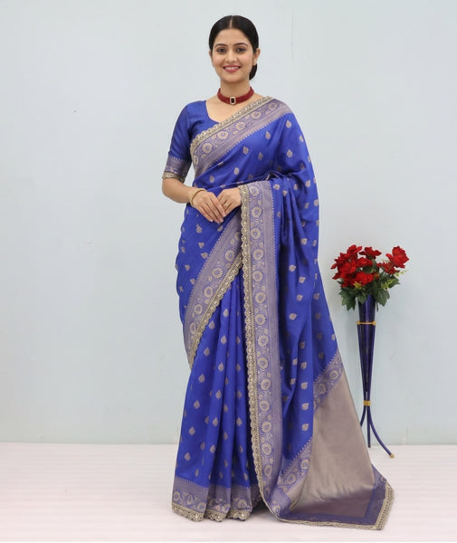 Banarasi Silk Saree with Matching Silk Blouse Piece