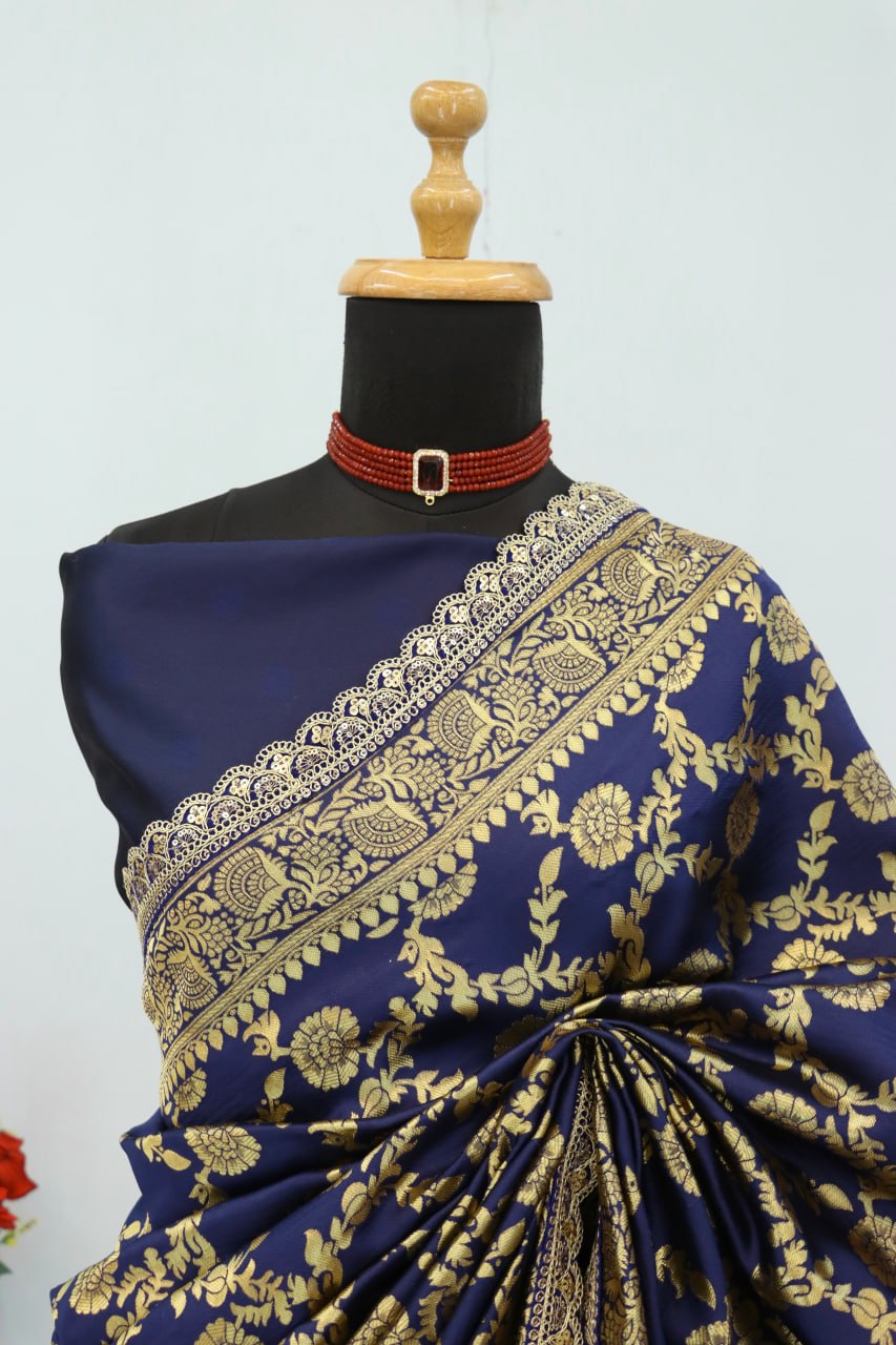 Banarasi Silk Saree Matching Silk Blouse Piece