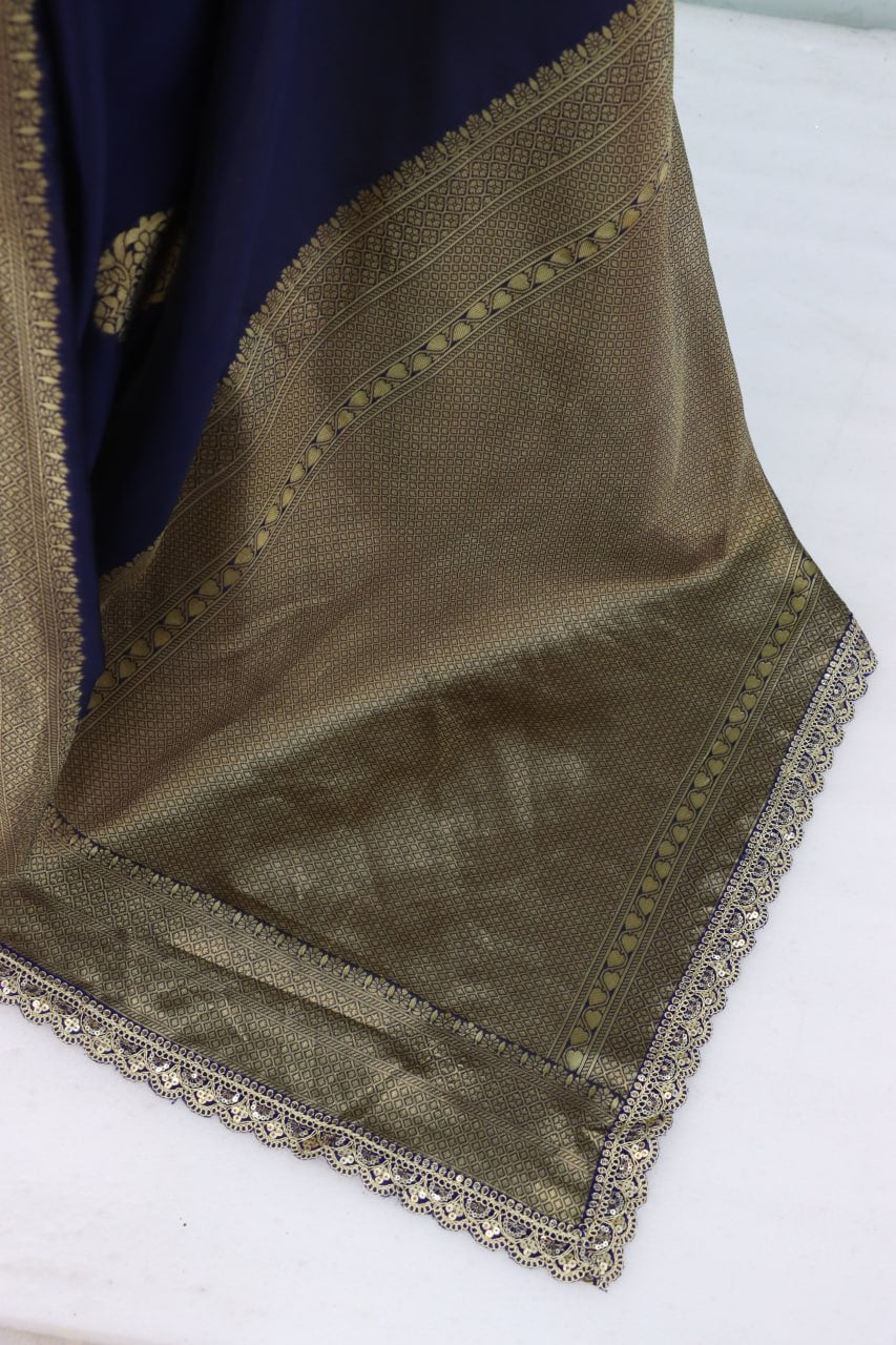Banarasi Silk Saree With SIlk Blouse Piece For Women