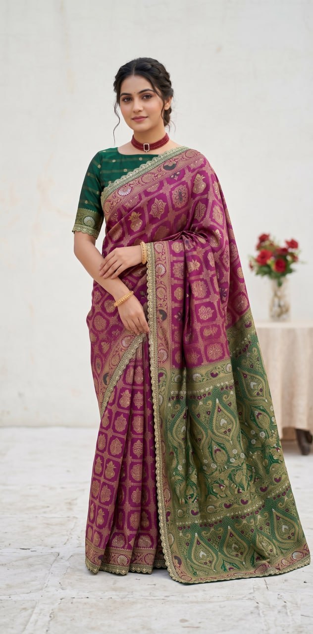 Wedding Wear Banarasi Silk Saree Blouse