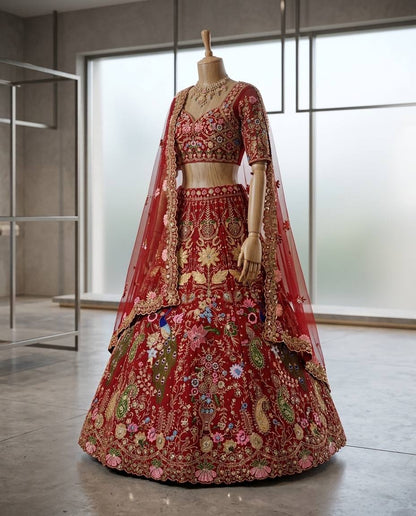 Exquisite Fox Georgette Sequins Embroidered Semi-Stitched Lehenga Choli with Dupatta