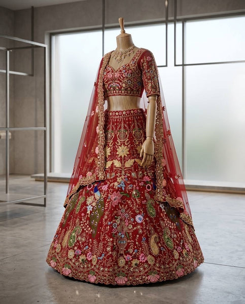 Exquisite Fox Georgette Sequins Embroidered Semi-Stitched Lehenga Choli with Dupatta