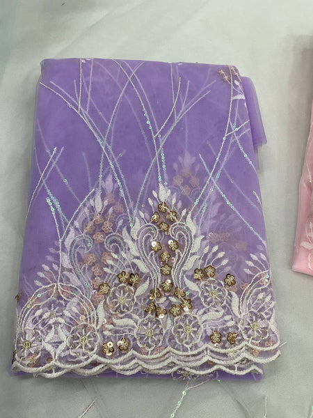Designer Net Embroidery Work Saree For Women