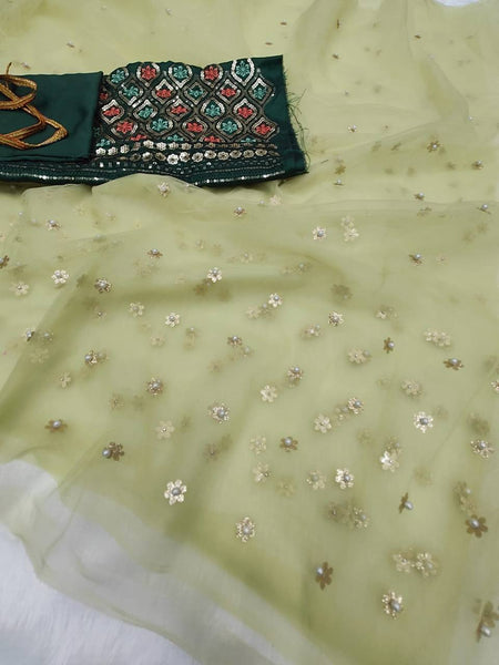 latest soft net saree with embroidery blouse