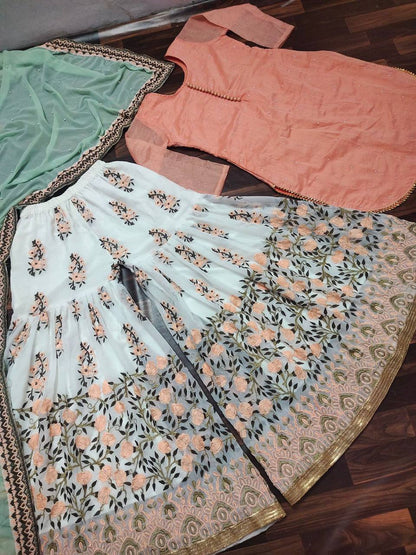 Top Sharara Dupatta Set For Party Wear