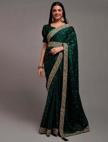 Chinon Silk Sequence Embroidered Work Saree with blouse