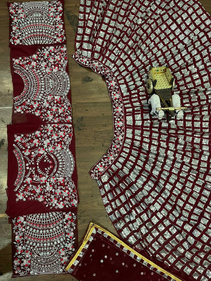 Awesome Georgette Sequence Embroidered Work Lehenga Choli