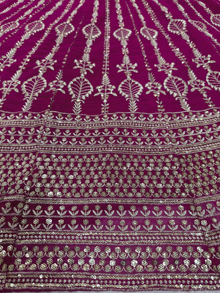 Magenta Rani Color Lehenga Choli For Women