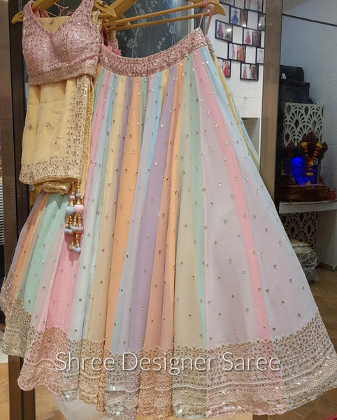 Multi Color Georgette Lehenga Choli