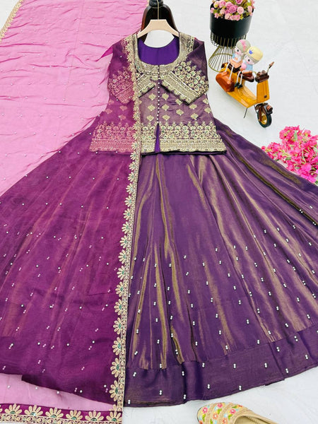 Latest Simmer Silk Moti Sequence Work Lehenga Choli
