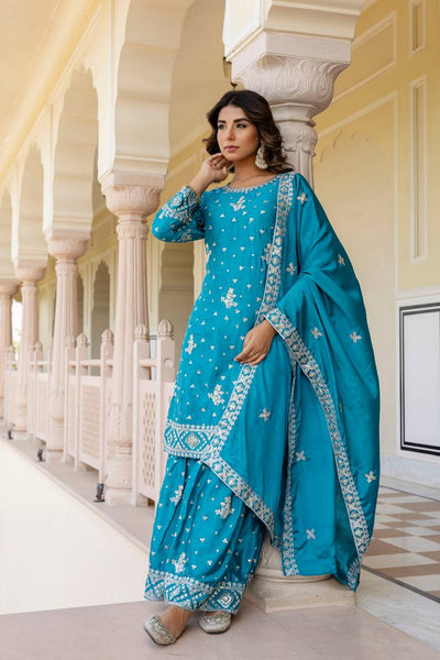 Chinon Silk Sequence Work Salwar Suit